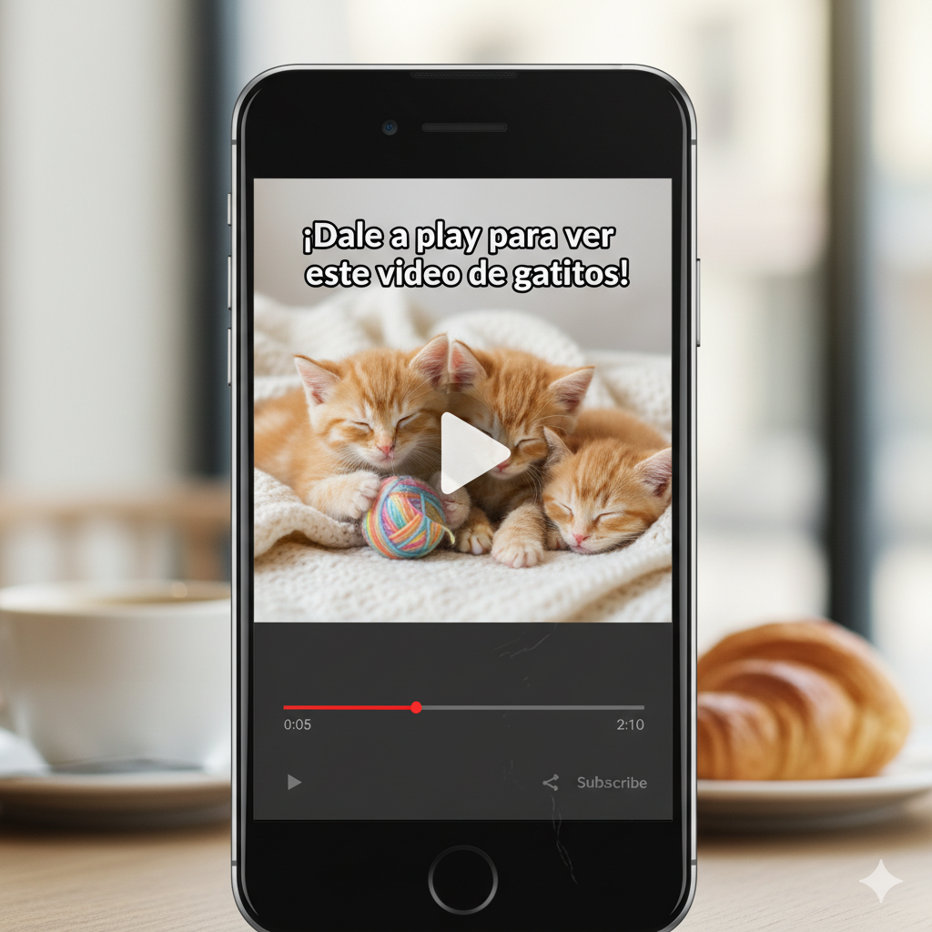 Simulación de reproductor de video de gatitos